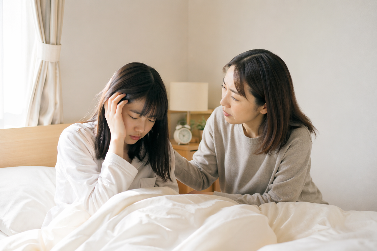 頭痛で朝おきられない子