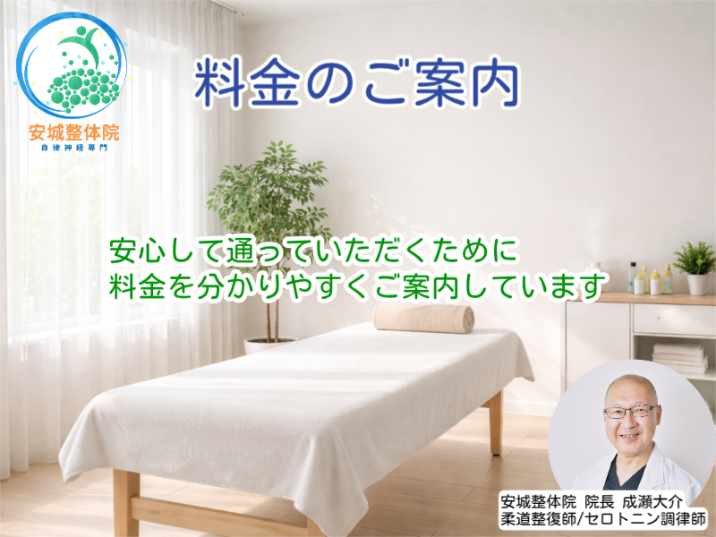 安城整体院の料金案内